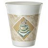 Dart Cafe G Foam Hot/Cold Cups, 8 oz, Brown/Green/White, PK25 8X8G